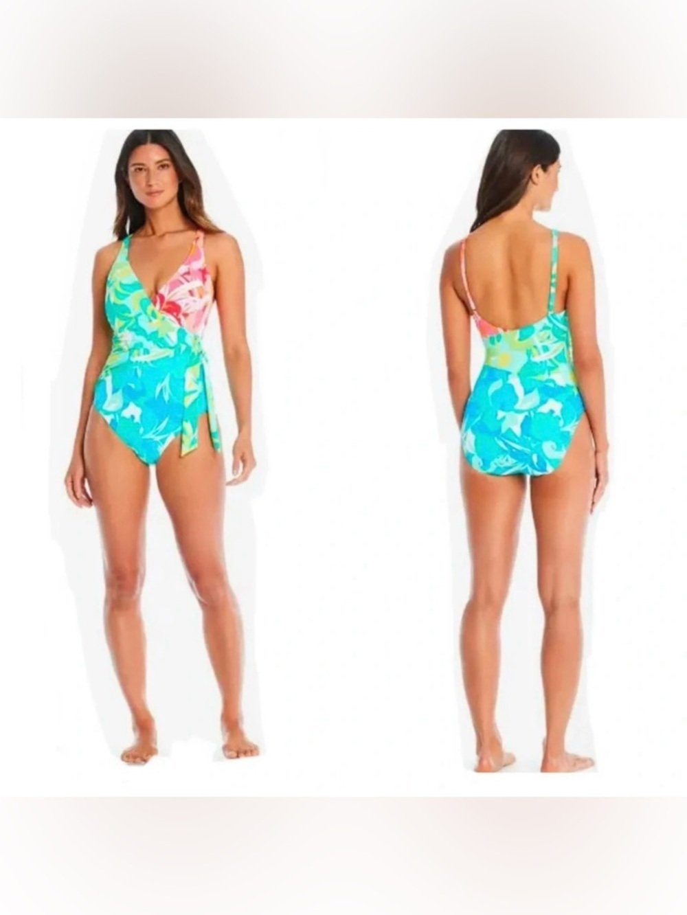 Bleu Rod Beattie Summer Escapes Surplice One Piece Swimsuit